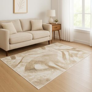 Modern Abstract Imported Carpet – Multicolour Silk Rug for Living Room, Bedroom,